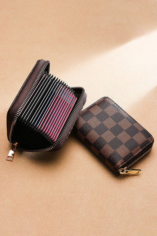 Checkered Card Wallet